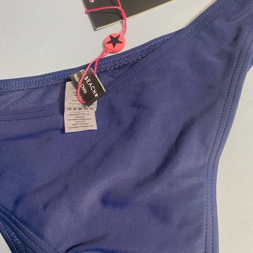 Navy Blue High-Cut Bikini Bottom - Picture 4 of 10